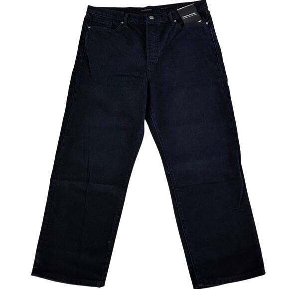 Banana Republic High Rise Straight Ankle Jeans Black Wash Size 33/16 Button Fly - Picture 3 of 8